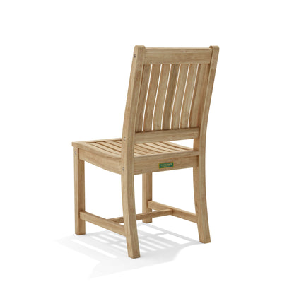 Wooden chair with a visible brand logo on a white background