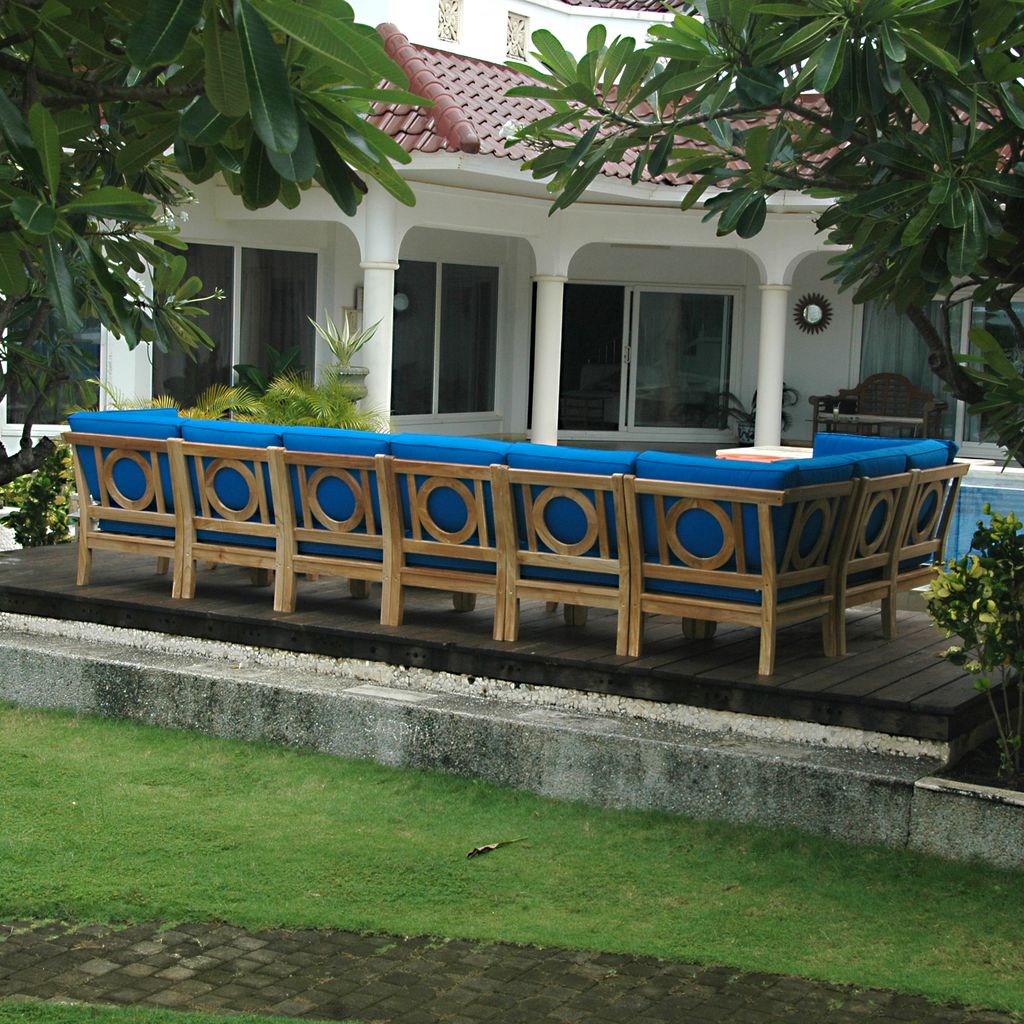 Natsepa 11-Piece Teak Modular Outdoor Deep Seating Set | BetterPatio // BetterPatio.com