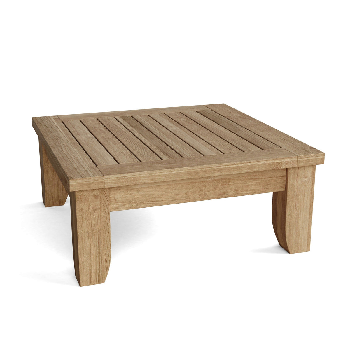 Wooden coffee table on a white background