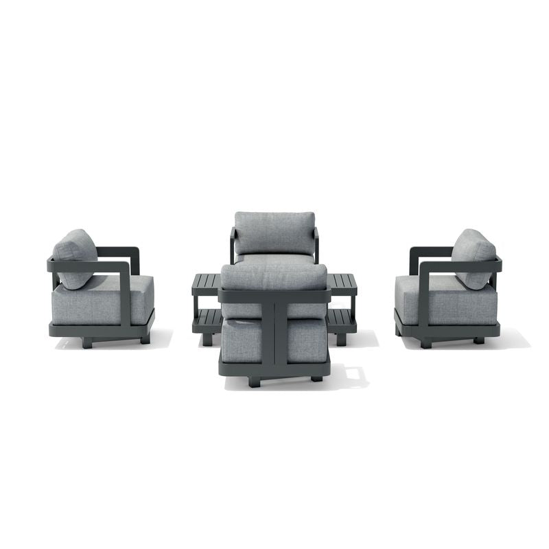 Gray outdoor furniture set on a white background