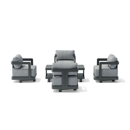 Gray outdoor furniture set on a white background