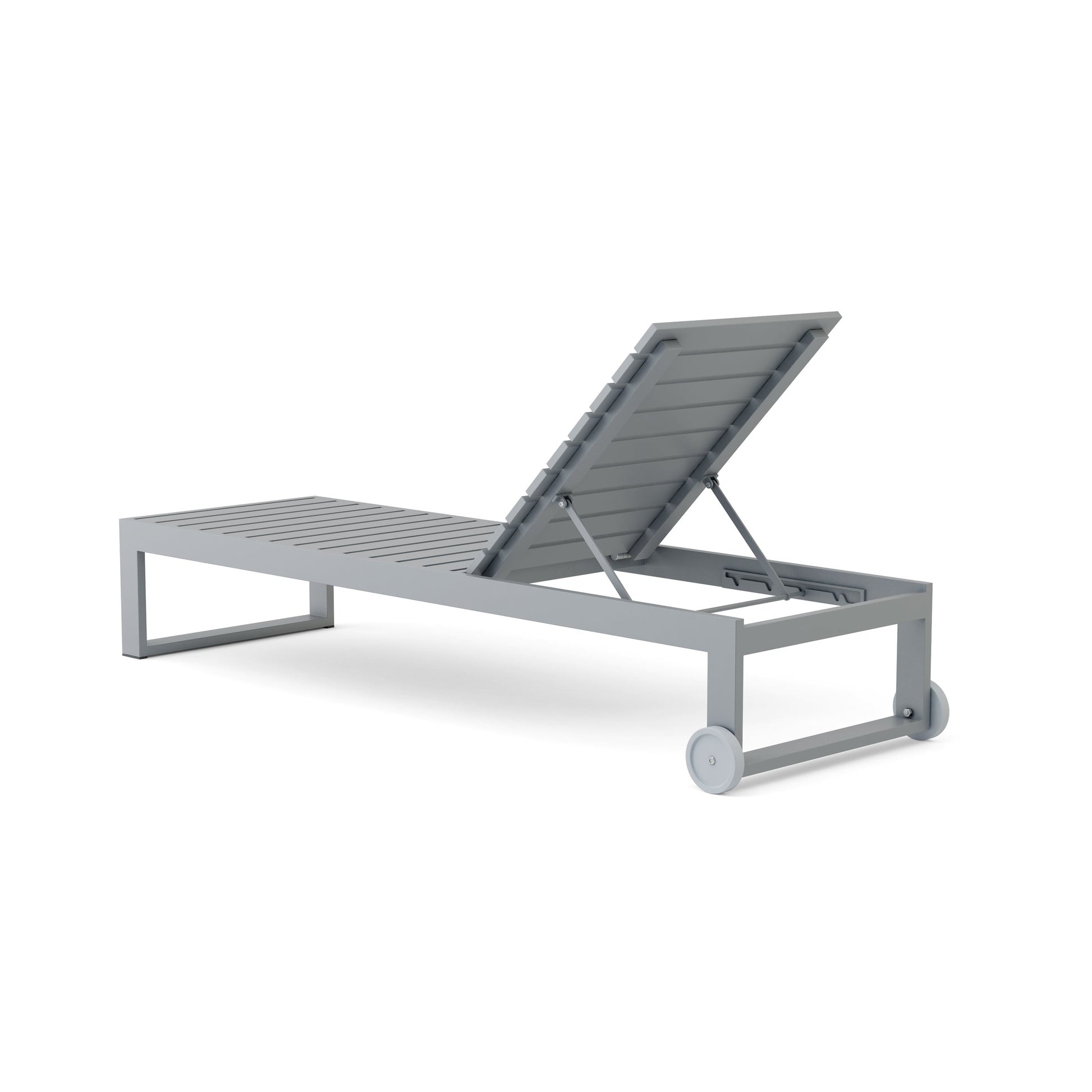 Gray outdoor lounge chair on a white background