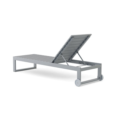 Gray outdoor lounge chair on a white background