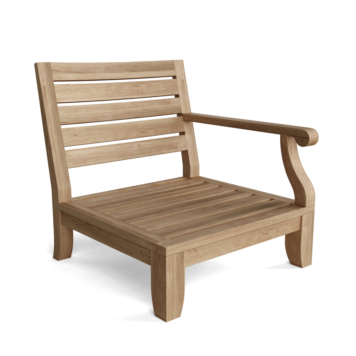 Wooden armchair on a white background