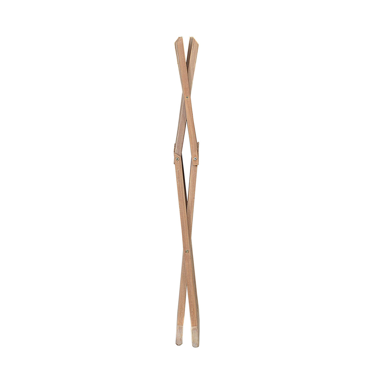 Pair of wooden tongs on a white background