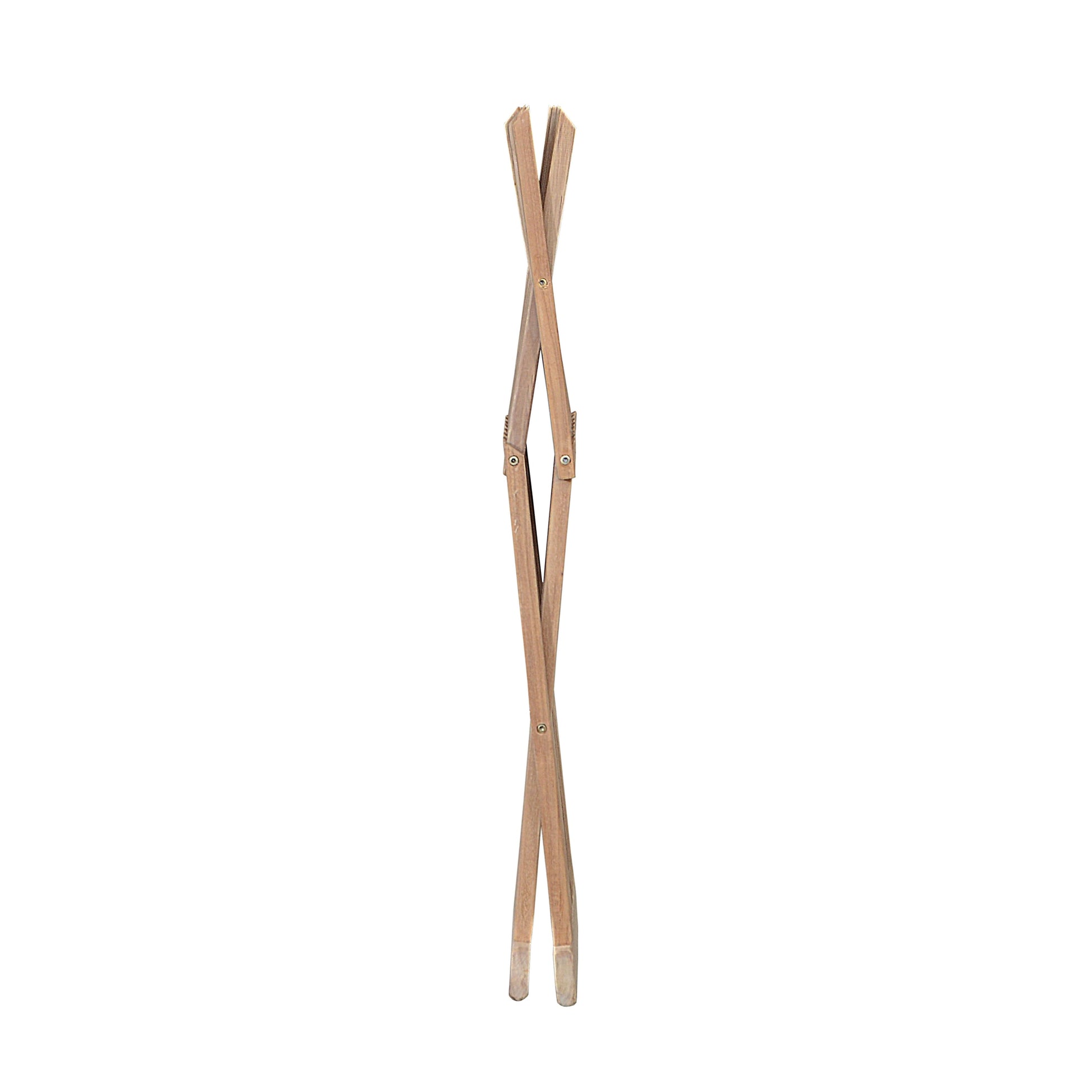 Pair of wooden tongs on a white background