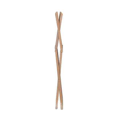 Pair of wooden tongs on a white background