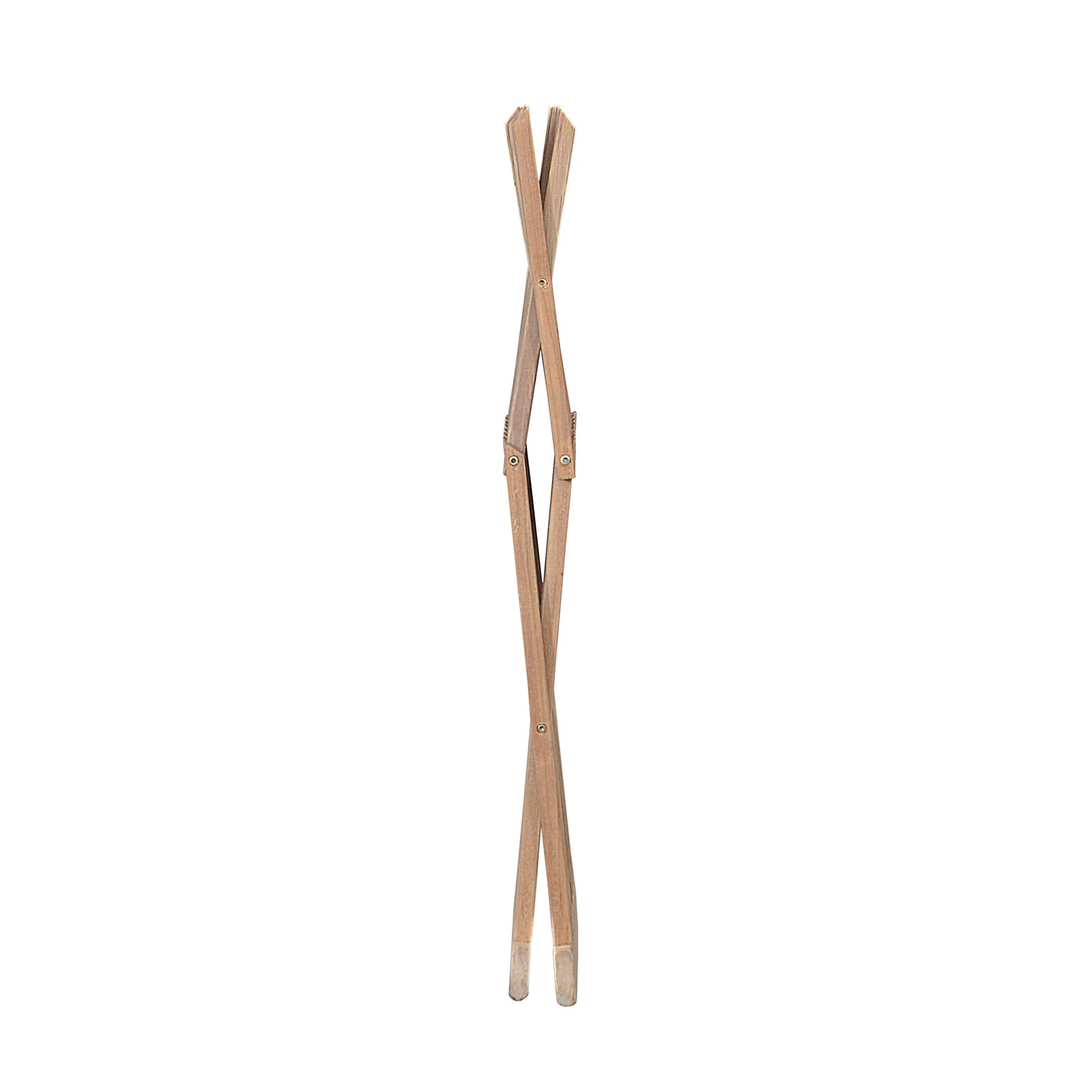 Pair of wooden tongs on a white background