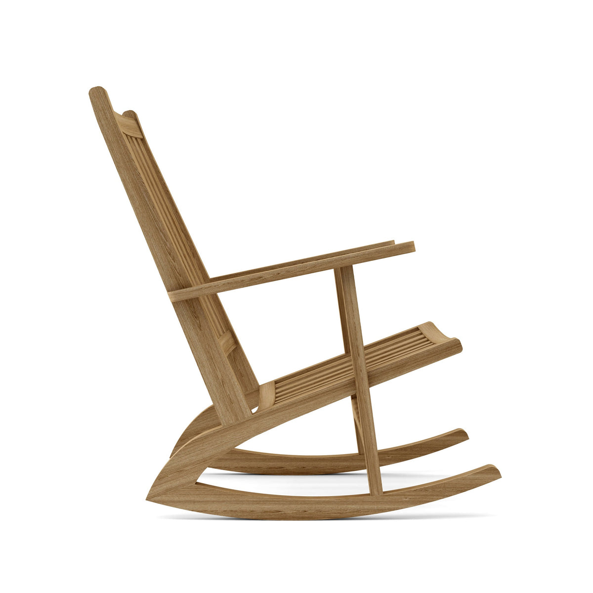 Anderson Teak Modern Rocking Teak Armchair - outdoor teak rocker angle view