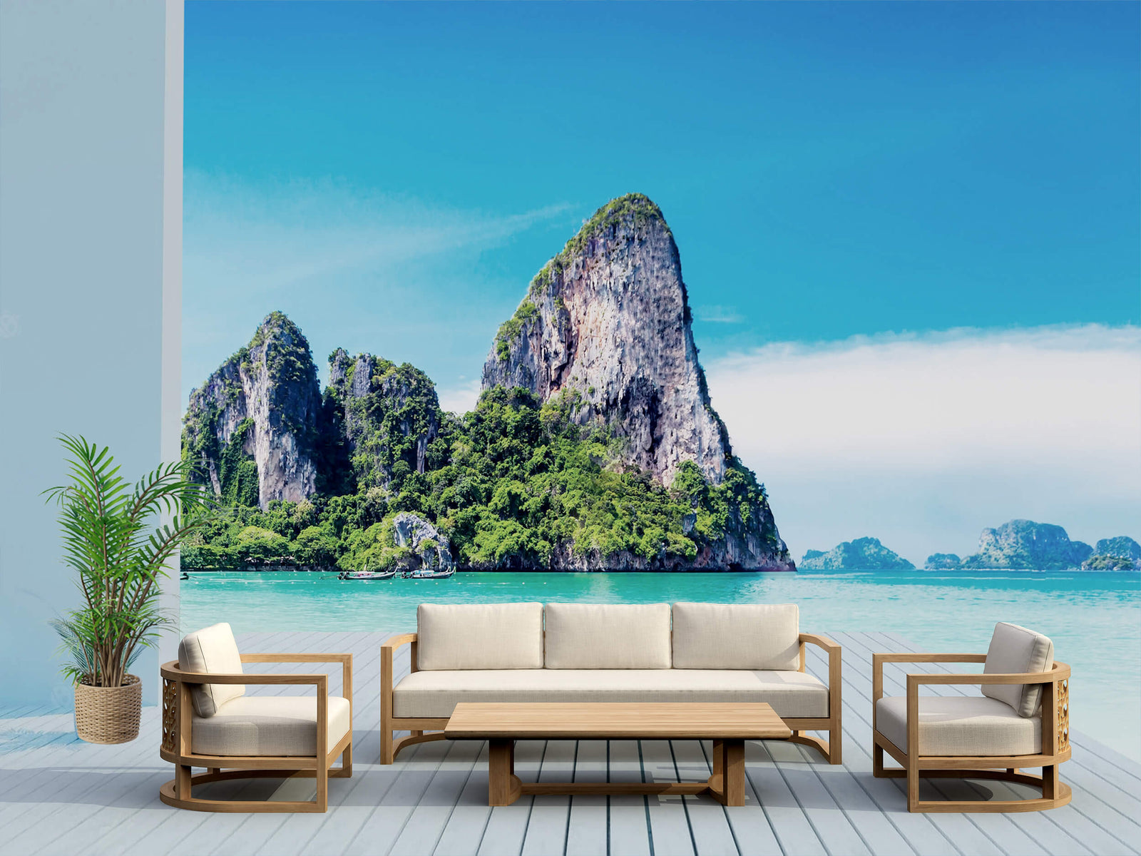 Junus 4 - Piece Teak Deep Seating Set with Sofa, Lounge Chairs & Coffee Table