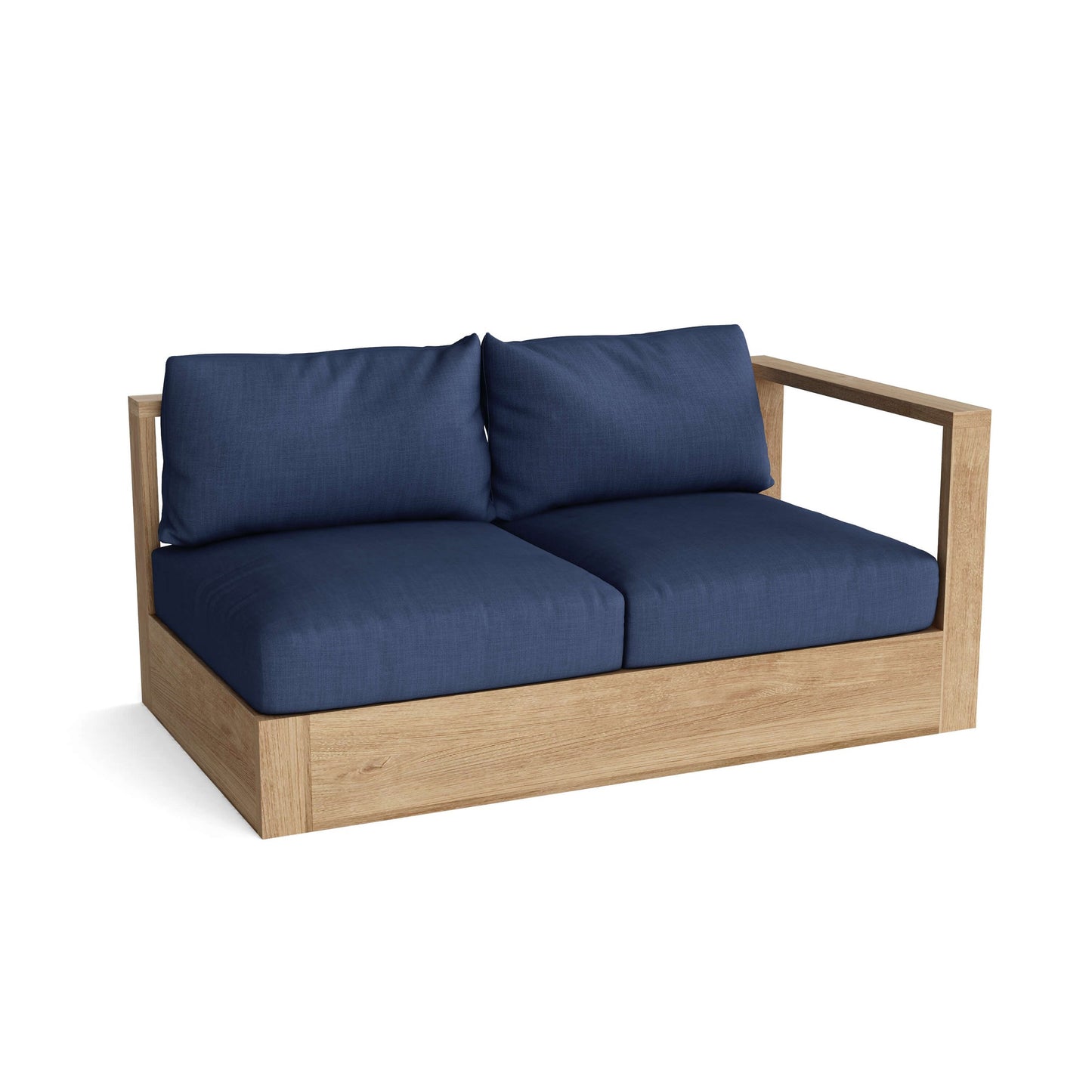 Anderson Teak Copacabana Left Loveseat Modular - left-arm teak loveseat with Sunbrella cushion