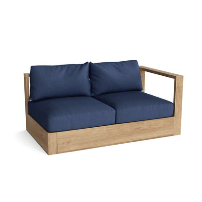 Anderson Teak Copacabana Left Loveseat Modular - left-arm teak loveseat with Sunbrella cushion