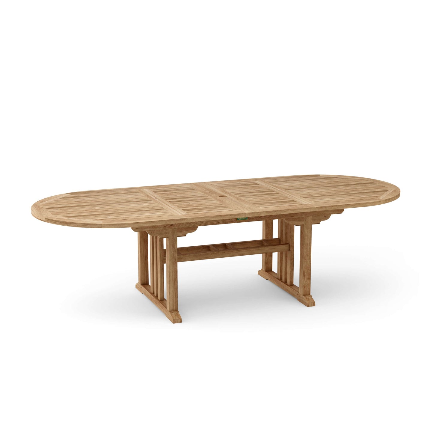 Wooden outdoor table on a white background