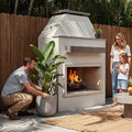 Ladero – Modern Outdoor Gas Fireplace w/ Mantel