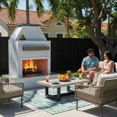 Key West – Modern Outdoor Gas Fireplace w/ Wrap-Around Mantel