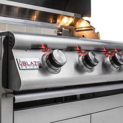 BetterPatio Designer Series 8 Ft Outdoor Kitchen Blaze LTE Grill Fridge - detail view 7