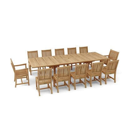 Wooden outdoor table with chairs on a white background