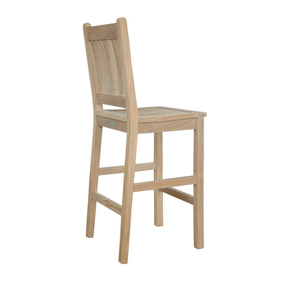 Wooden bar stool on a white background