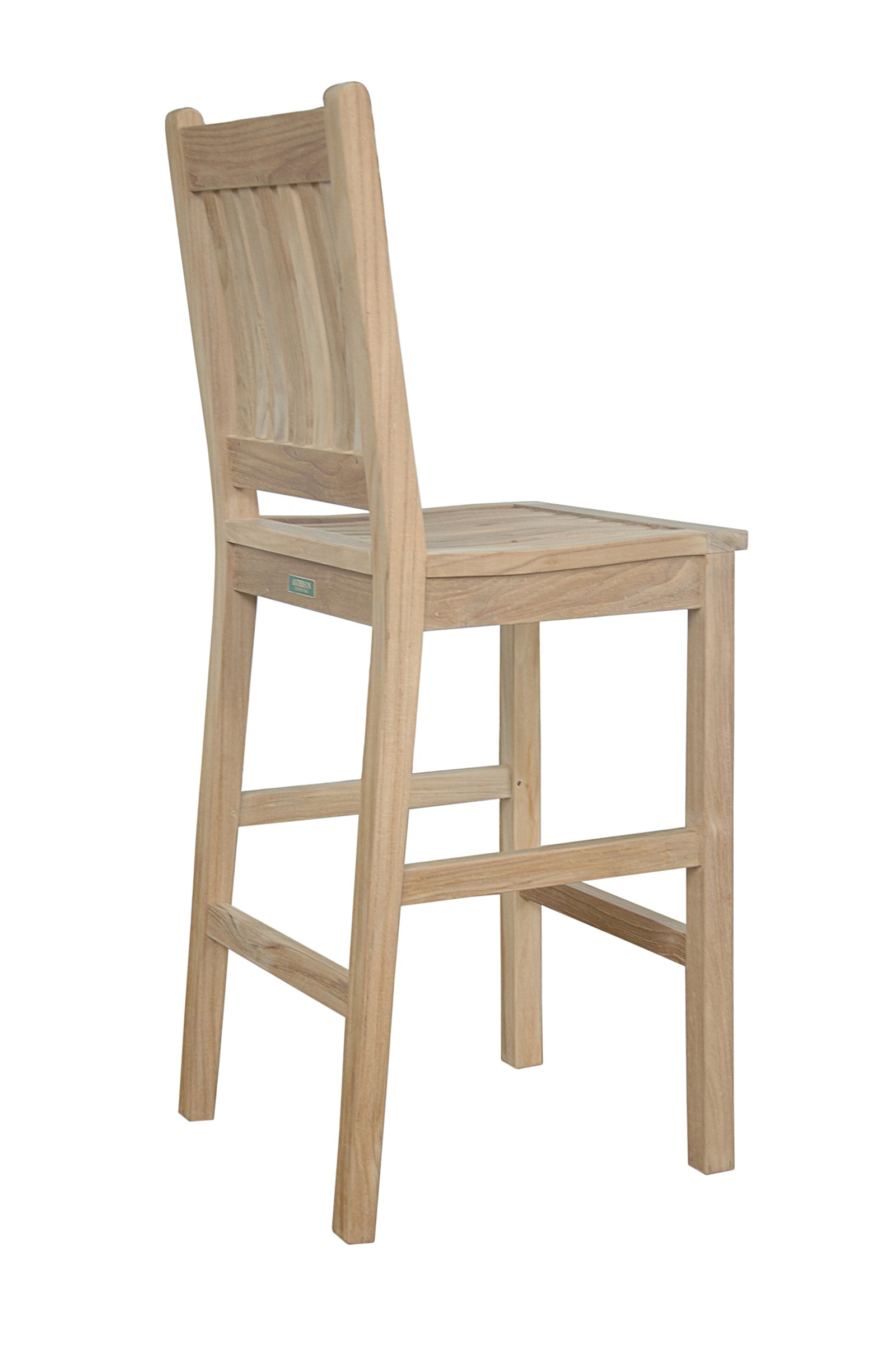 Wooden bar stool on a white background