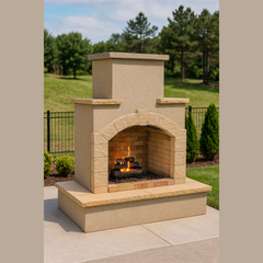 Cal Flame 78 inch Outdoor Fireplace FRP-908-3