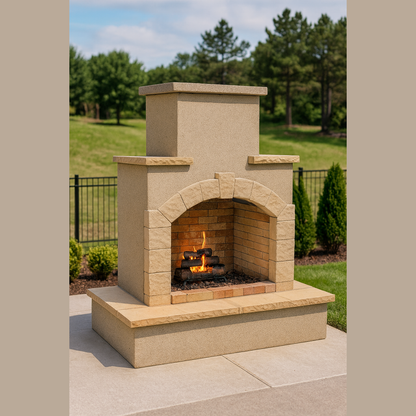 Cal Flame 78 inch Outdoor Fireplace FRP-908-3 Cal Flame