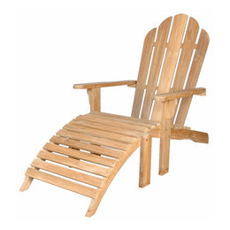 Anderson Teak Adirondack Chair with Ottoman  - Premium Grade-A Teak