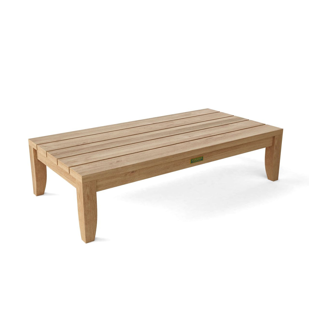 Wooden coffee table on a white background