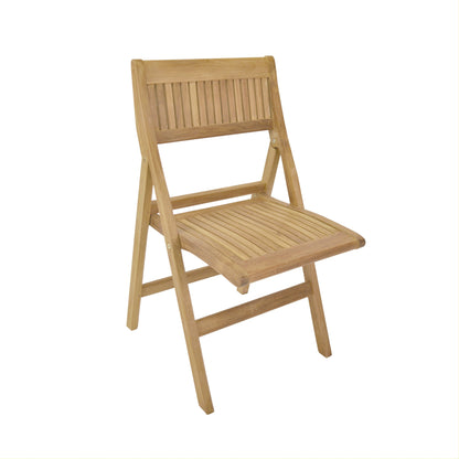 Anderson Teak Windsor Folding Teak Side Chairs - teak folding chair front view 6