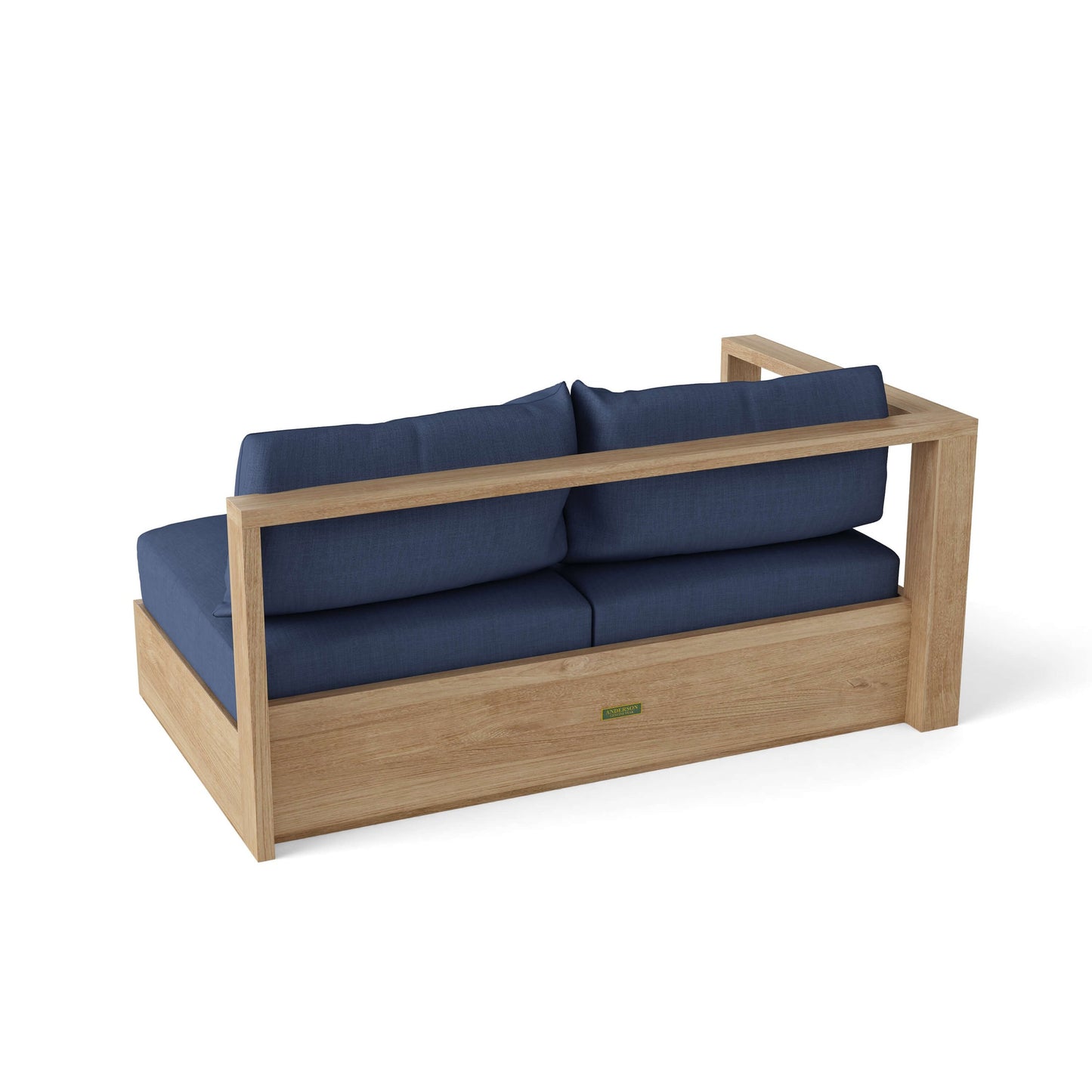 Anderson Teak Copacabana Right Loveseat Modular - side profile of teak right loveseat module