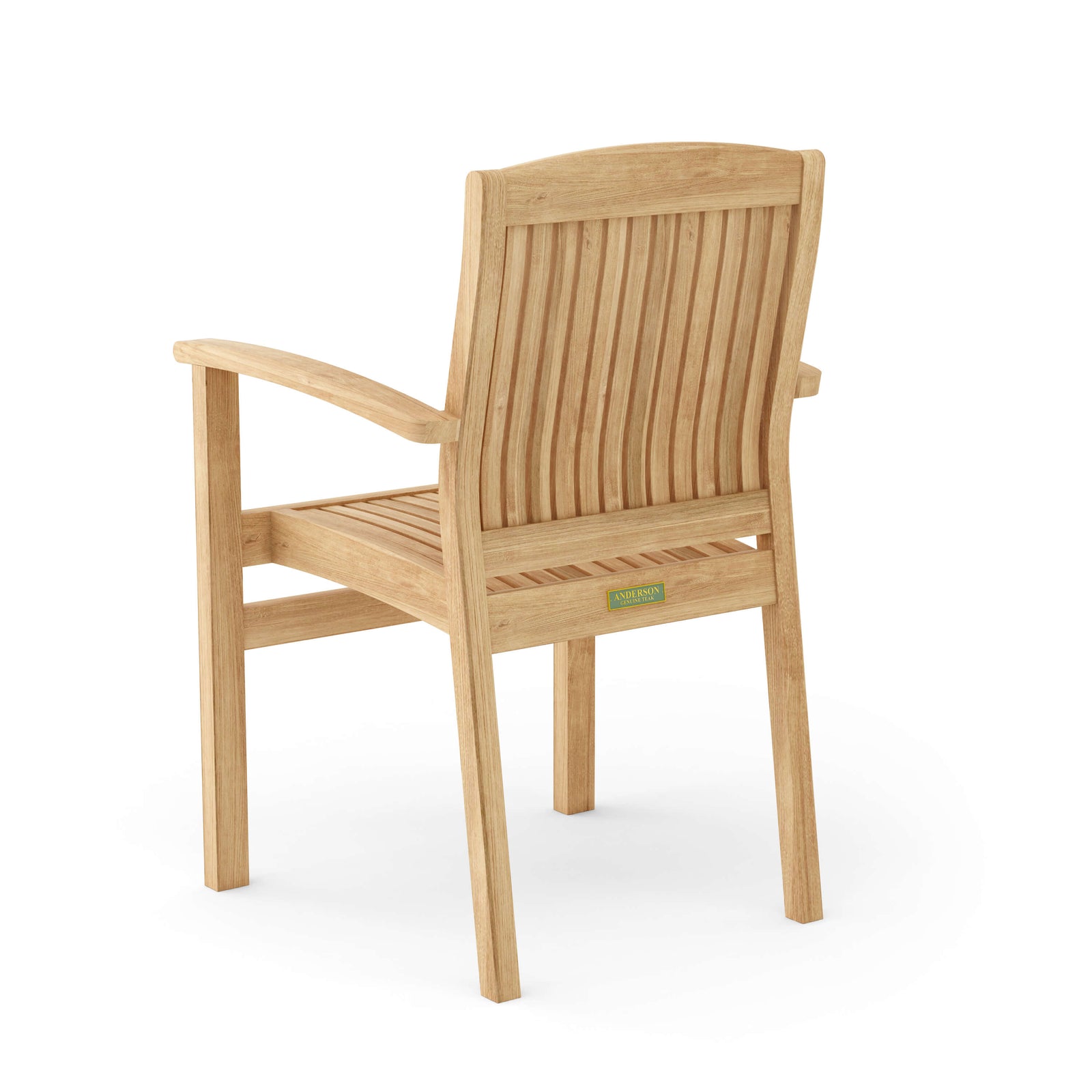 Wooden chair with armrests on a white background