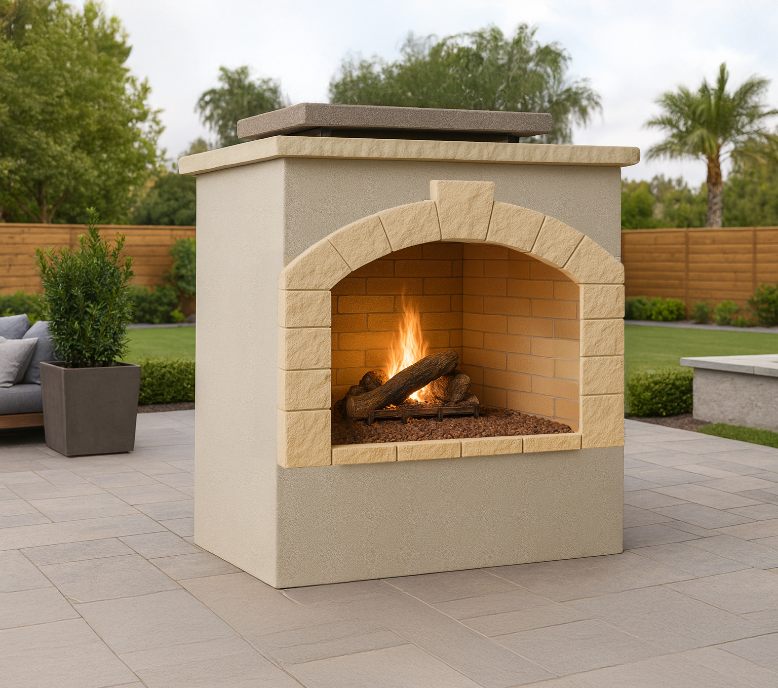 Cal Flame 60 inch Outdoor Fireplace FRP-906-1