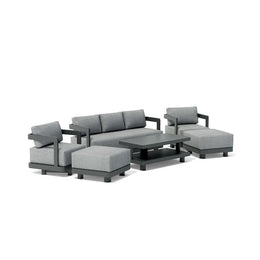 SET-903-AL 6-Piece Granada Aluminum Deep Seating Set – Sofa, Swivel Chairs & Coffee Table