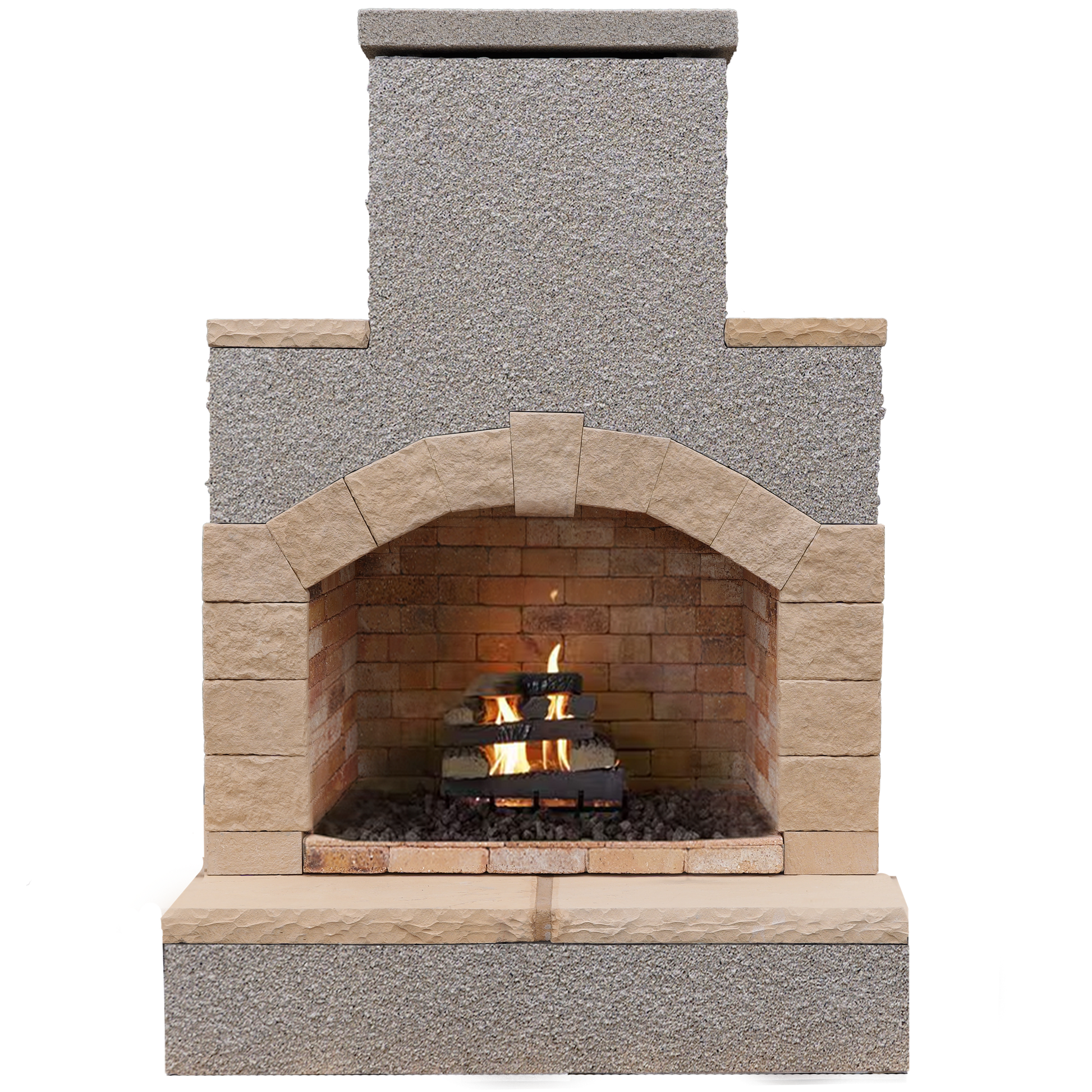 Cal Flame 78 inch Outdoor Fireplace with Hearth FRP-908-2 Cal Flame