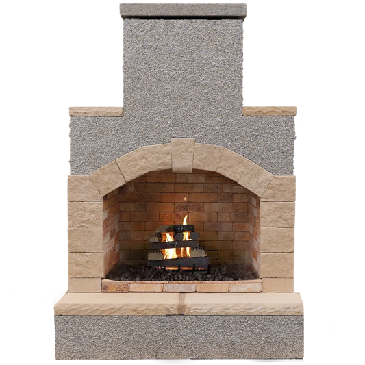Cal Flame 78 inch Outdoor Fireplace with Hearth FRP-908-2 Cal Flame