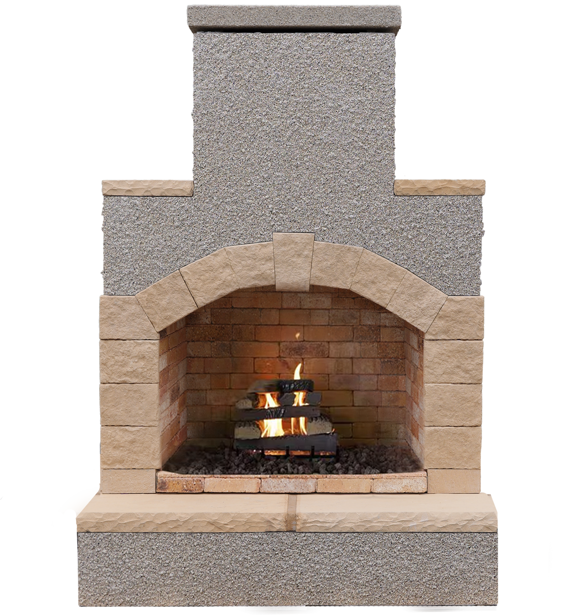 Cal Flame 78 inch Outdoor Fireplace with Hearth FRP-908-2