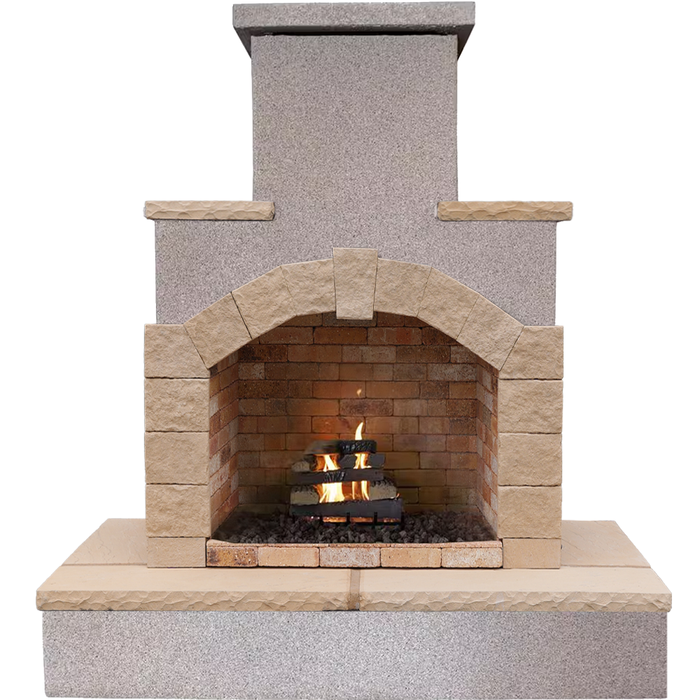 Cal Flame 78 inch Outdoor Fireplace FRP-908-3 Cal Flame