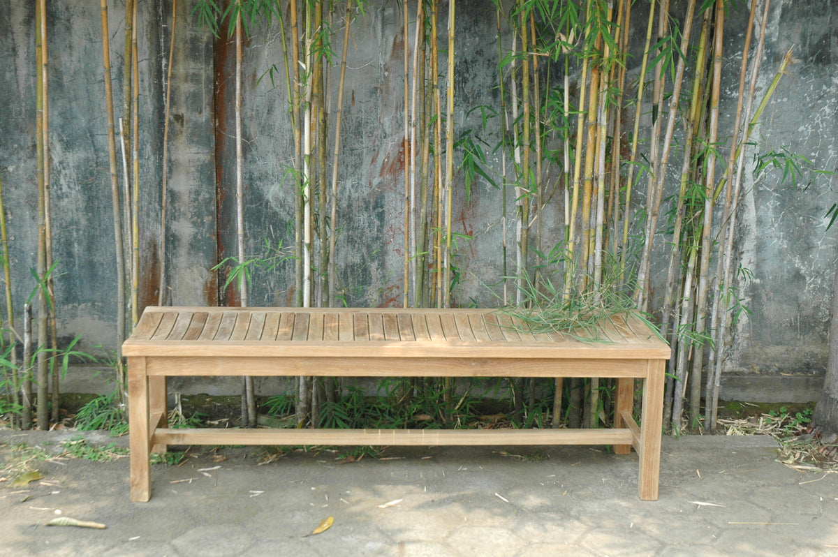 Casablanca Backless Teak Benches – 2, 3 &amp; 4 Seater Outdoor | BetterPatio // BetterPatio.com