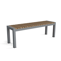 Seville 3-Seater Outdoor Bench – Teak & Aluminum Backless Seating
