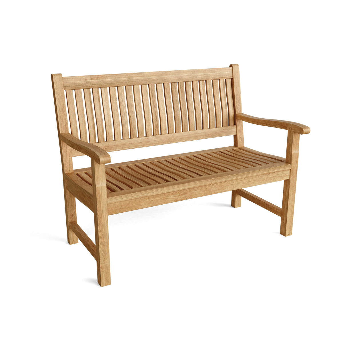 Wooden bench on a white background