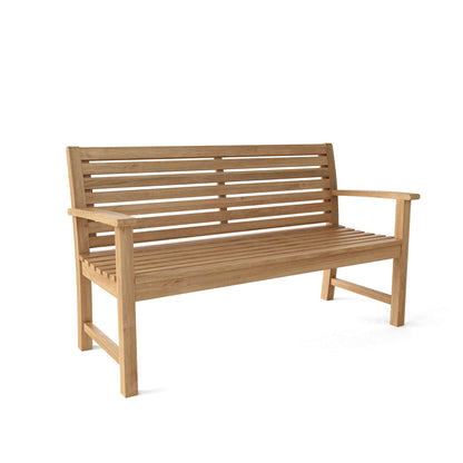 Wooden bench on a white background