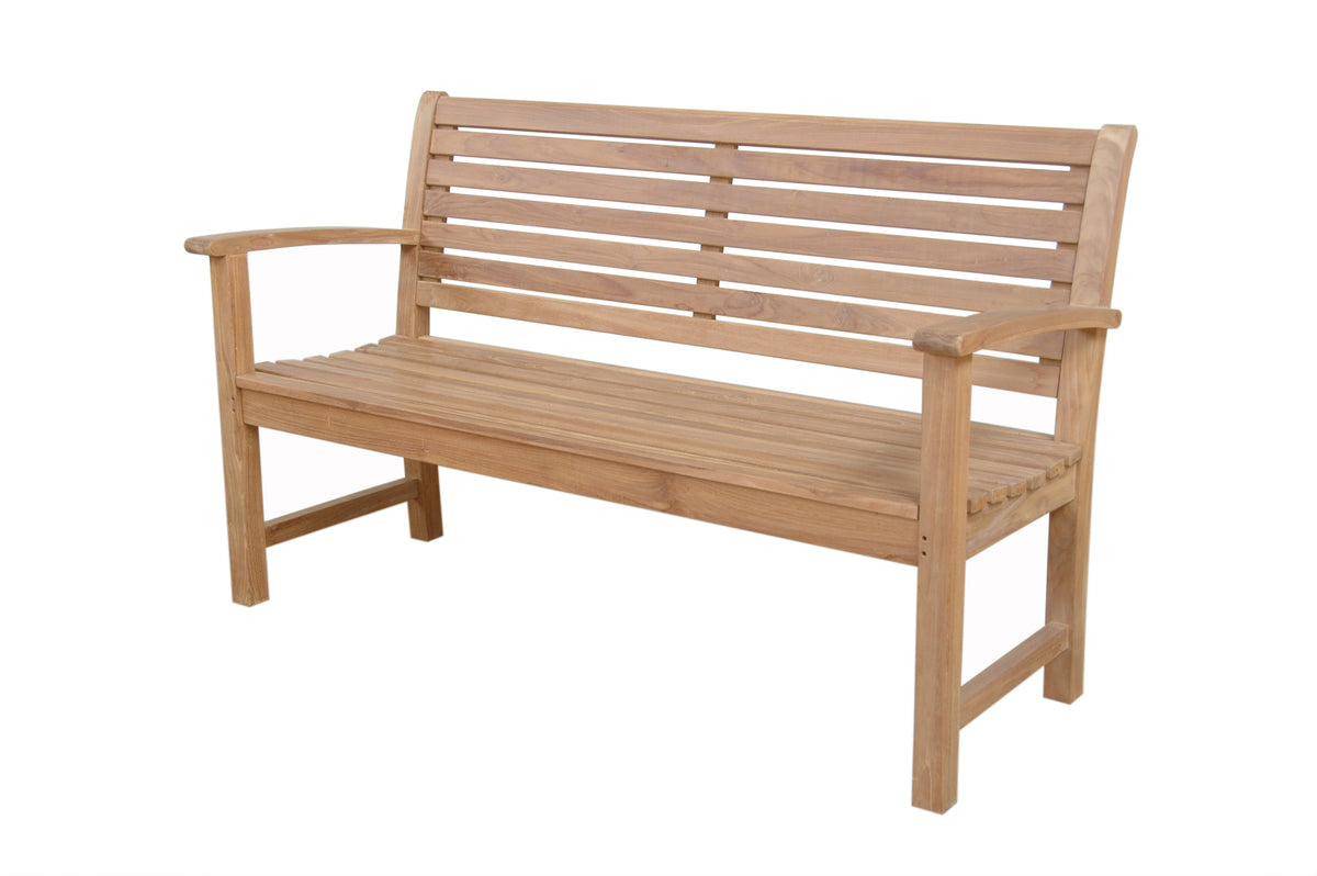 Wooden bench on a white background