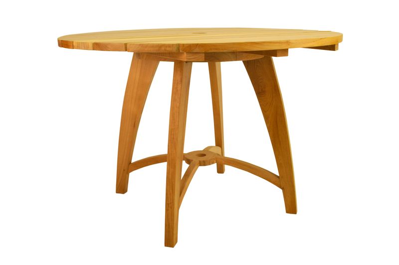 Wooden table on a white background