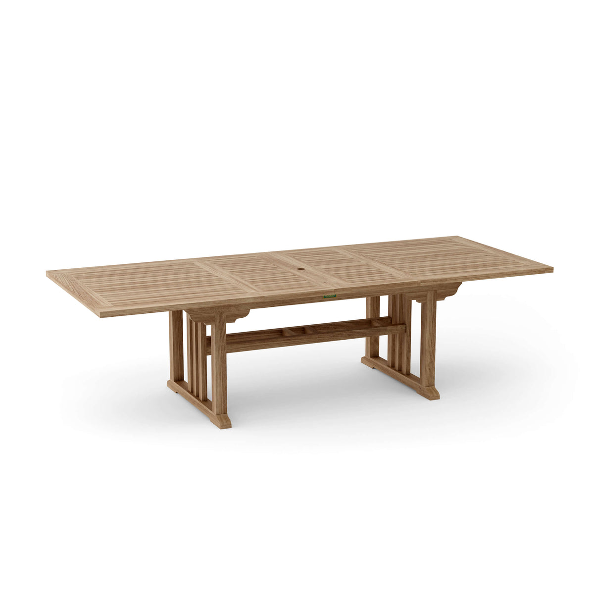 Wooden outdoor table on a white background
