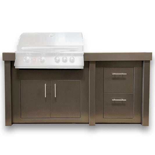 BetterPatio Designer Series 6 Ft Modern Linear Outdoor Grill Island Customizable - front view