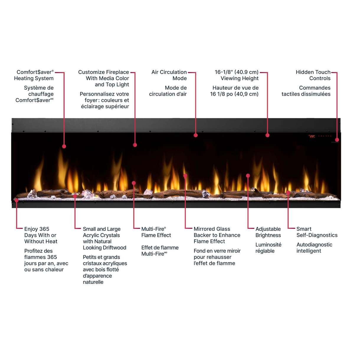 Ignite Bold 100" Linear Electric Fireplace