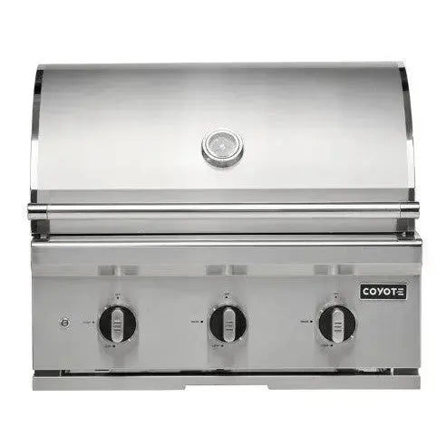 Coyote C-Series 30 Inch Built-In Grill C3C30 - front view stainless steel built-in grill