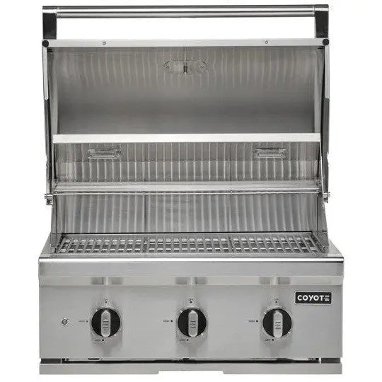 Coyote C-Series 30 Inch Built-In Grill C3C30 - side angle view showing control knobs and handle
