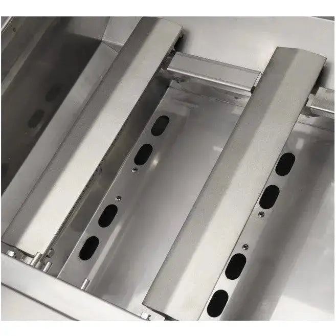 Coyote C-Series 30 Inch Built-In Grill C3C30 - stainless lid and handle close-up exterior detail