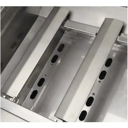 Coyote C-Series 30 Inch Built-In Grill C3C30 - stainless lid and handle close-up exterior detail