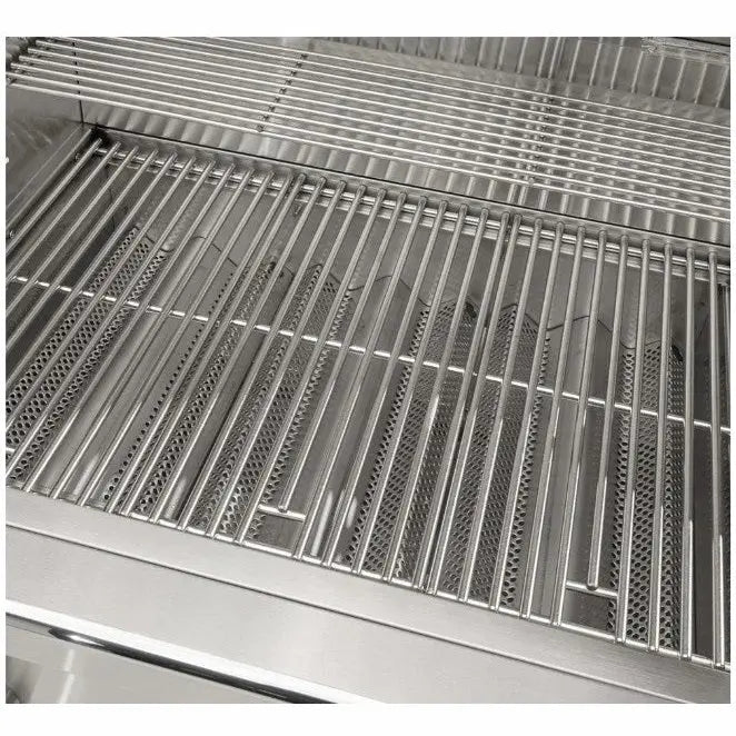 Coyote C-Series 30 Inch Built-In Grill C3C30 - overhead grates and burner interior detail view